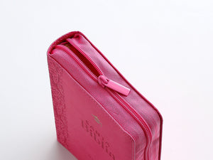 Biblia con Cierre Portátil 12 puntos RV1960, imit piel fucsia floral