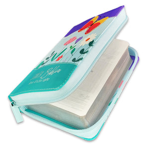 Biblia para jovencitas tamano bolsillo Rv1960 mariposa/lila turquersa con cierre