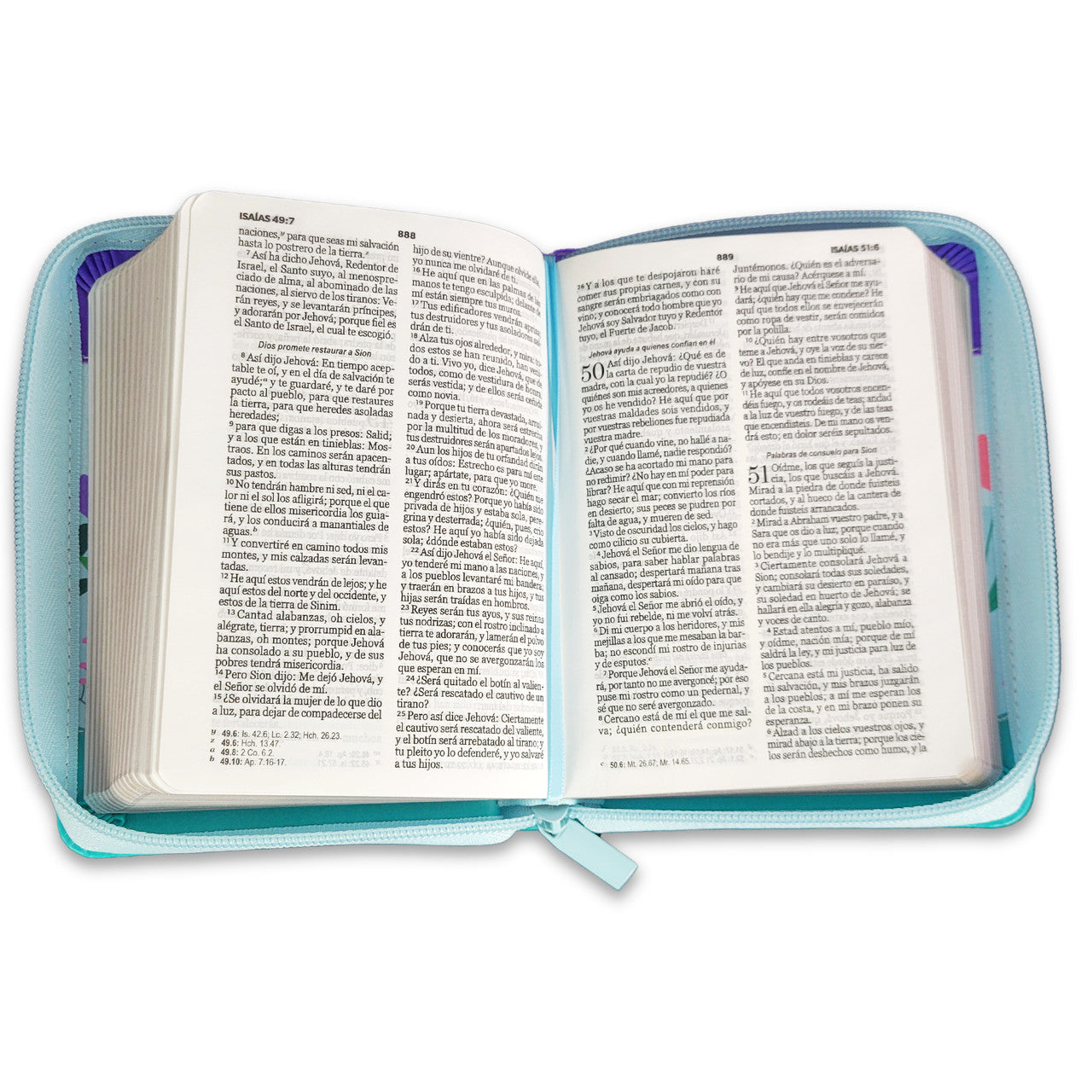 Biblia para jovencitas tamano bolsillo Rv1960 mariposa/lila turquersa con cierre