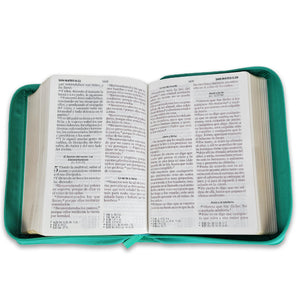 Biblia con Cierre Compacta 11 puntos RV1960, imit piel turquesa