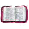 Biblia de Bolsillo con Cierre RV1960 imit fucsia/blanco/rosa con corazones