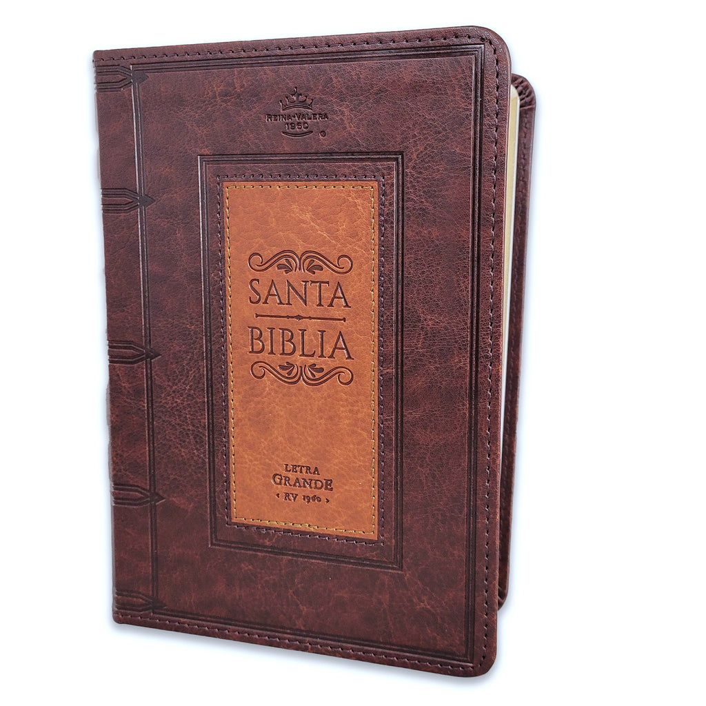 Biblia Portátil 12 puntos RV1960, imit piel café cuadrado
