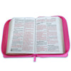 Biblia con Cierre Portátil 12 puntos RV1960, imit piel fucsia floral