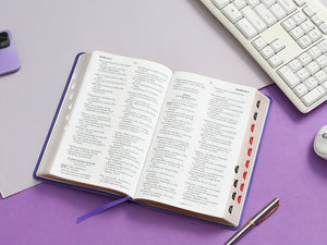Biblia Letra Grande 12 puntos para Mujer RV1960 imit piel lila con índice
