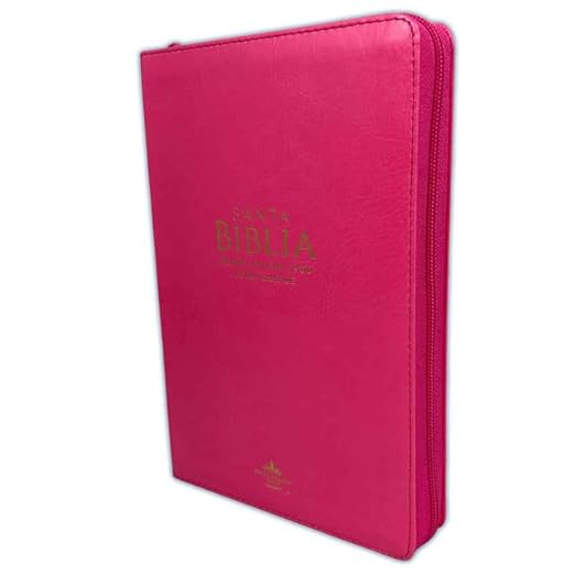 Biblia RVR 1960 Letra Grande Tamaño Manual Símil Piel Fucsia con Índice con Cierre con Cierre