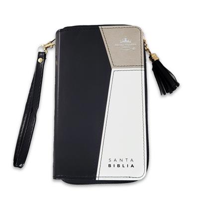 Bibllia RVR6015CZTI/ Chequera Negro/Beige/ Cierre Indice [Biblia