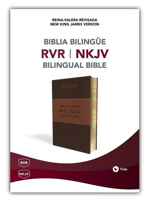 RVR/NKJV Bilingual Bible--soft leather-look, brown