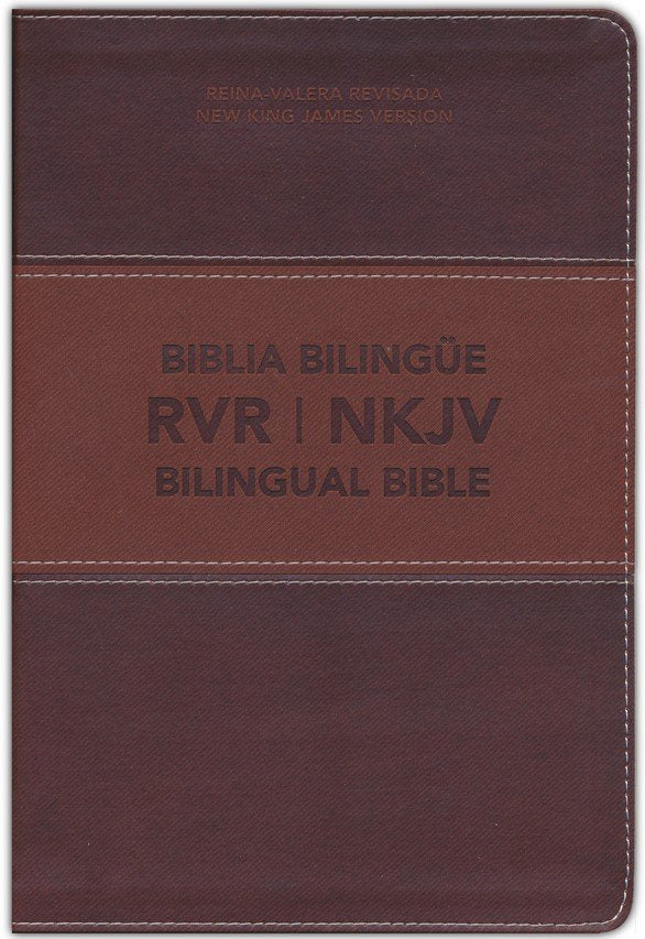 RVR/NKJV Bilingual Bible--soft leather-look, brown