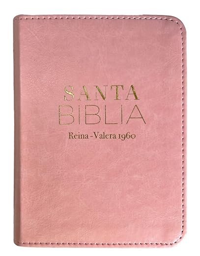 Bíblia Tamaño Bolsillo Reina Valera 1960 clasica rosa Piel Imitación 8.5 puntos