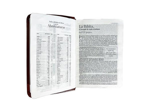 Biblia Tamaño Bolsillo Reina Valera 1960 Piel Imitación cafe clasica 8 Puntos Imitation Leather
