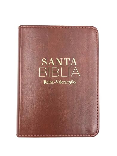 Biblia Tamaño Bolsillo Reina Valera 1960 Piel Imitación cafe clasica 8 Puntos Imitation Leather