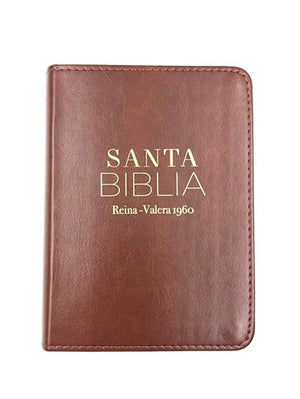 Biblia Tamaño Bolsillo Reina Valera 1960 Piel Imitación cafe clasica 8 Puntos Imitation Leather
