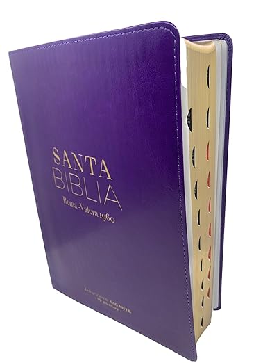 Biblia Letra Súper Gigante 19 puntos Reina valera 1960 imit piel lila clasica con indice