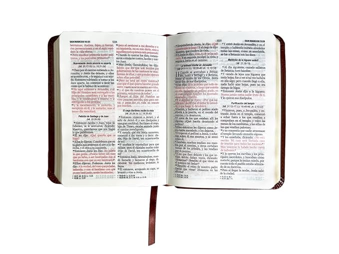 Biblia Tamaño Bolsillo Reina Valera 1960 Piel Imitación cafe clasica 8 Puntos Imitation Leather