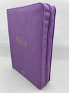 Biblia Tamaño Portátil Letra Grande 11 Puntos Rv1960 lila clásica con cierre
