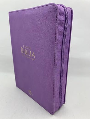Biblia Tamaño Portátil Letra Grande 11 Puntos Rv1960 lila clásica con cierre