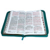 Biblia con Cierre Letra Grande 12 puntos para Mujer RV1960 imit piel turquesa con índice