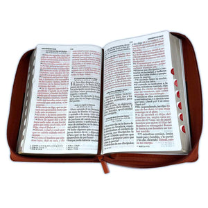 Biblia con Cierre Letra Gigante Manual 14 puntos RV1960 imit piel café con índice