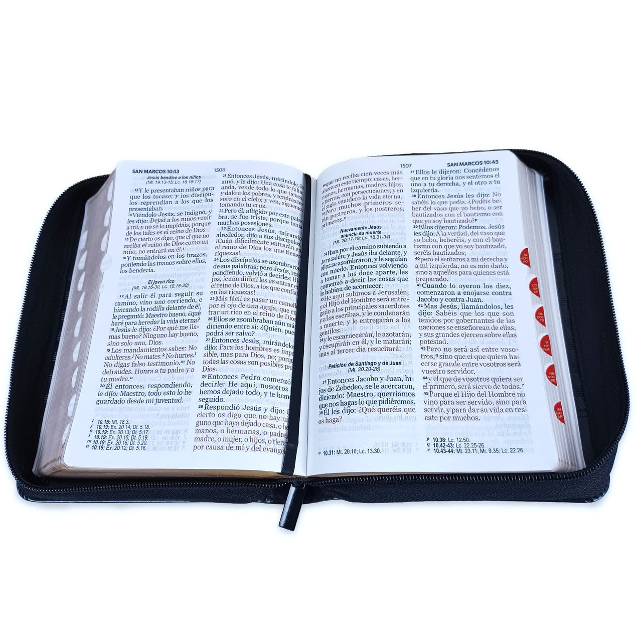 Biblia con Cierre Compacta 11 puntos RV1960 imit duotono negro con índice