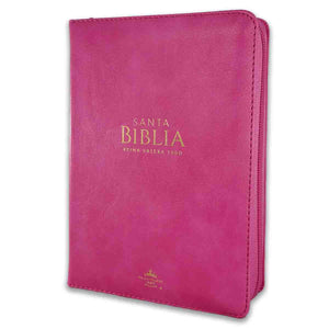 Biblia RV1960 compacta con Cierre Letra 12 puntos imitación piel fucsia