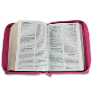 Biblia RV1960 compacta con Cierre Letra 12 puntos imitación piel fucsia