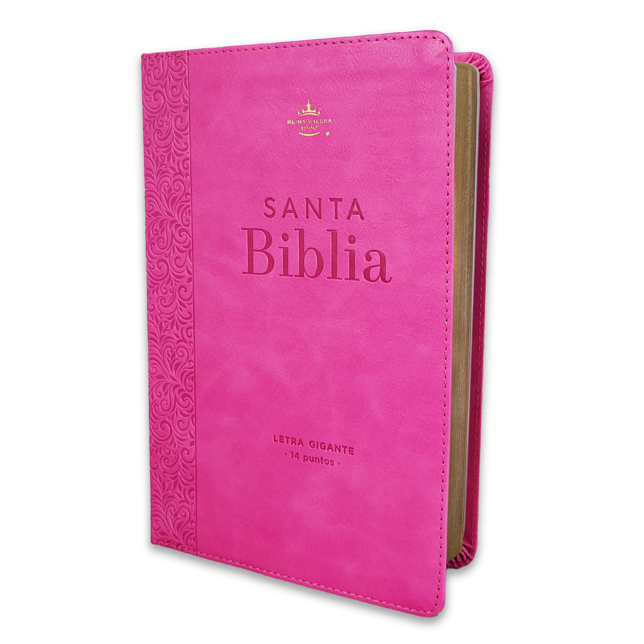 Biblia Letra Gigante Manual 14 puntos RV1960 imit piel rosa geométrico