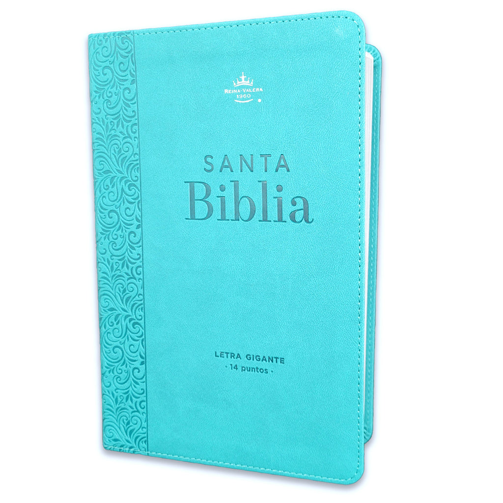 Biblia Letra Gigante Manual 14 puntos RV1960 imit piel turquesa geométrico