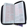 Biblia Chequera RV1960, imit. piel lila y negro