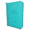 Biblia con Cierre Portátil 12 puntos RV1960, imit piel turquesa floral