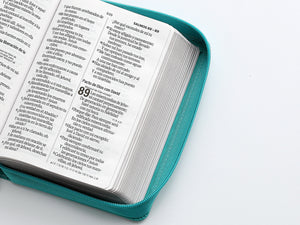 Biblia con Cierre Portátil 12 puntos RV1960, imit piel turquesa floral