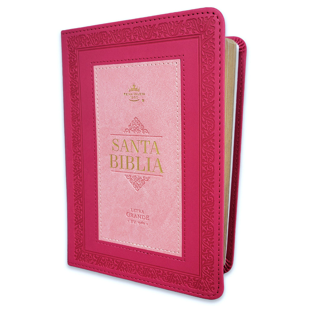Biblia Portátil 12 puntos RV1960, imit piel fucsia cuadrado