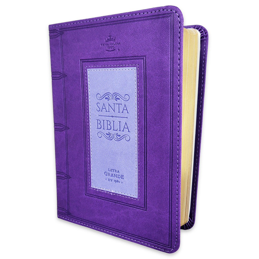 Biblia Portátil 12 puntos RV1960, imit piel lila cuadrado