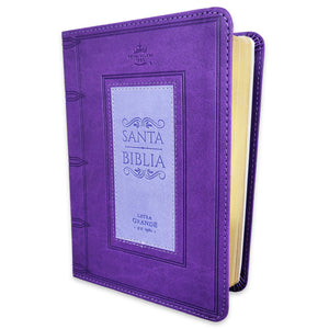 Biblia Portátil 12 puntos RV1960, imit piel lila cuadrado