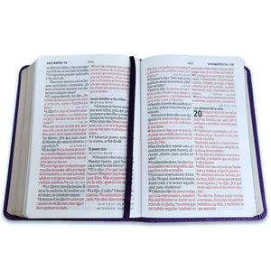 Biblia Portátil 12 puntos RV1960, imit piel lila cuadrado