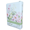 Biblia con Cierre Portátil 12 puntos RV1960, imit piel flores en primavera con índice y canto floral