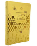 Biblia Reina Valera 1960, Imitación Piel, Tamaño Manual, Diseño Amarillo Abejas