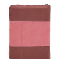 Biblia Imitación Piel Bicolor Coral con Rosa