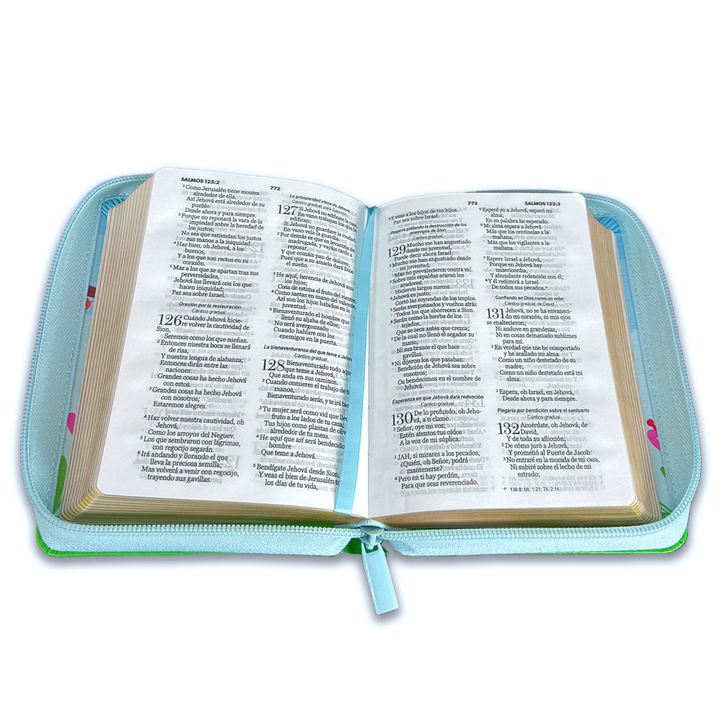Biblia de Bolsillo con Cierre RV1960 imit piel azul pájaro