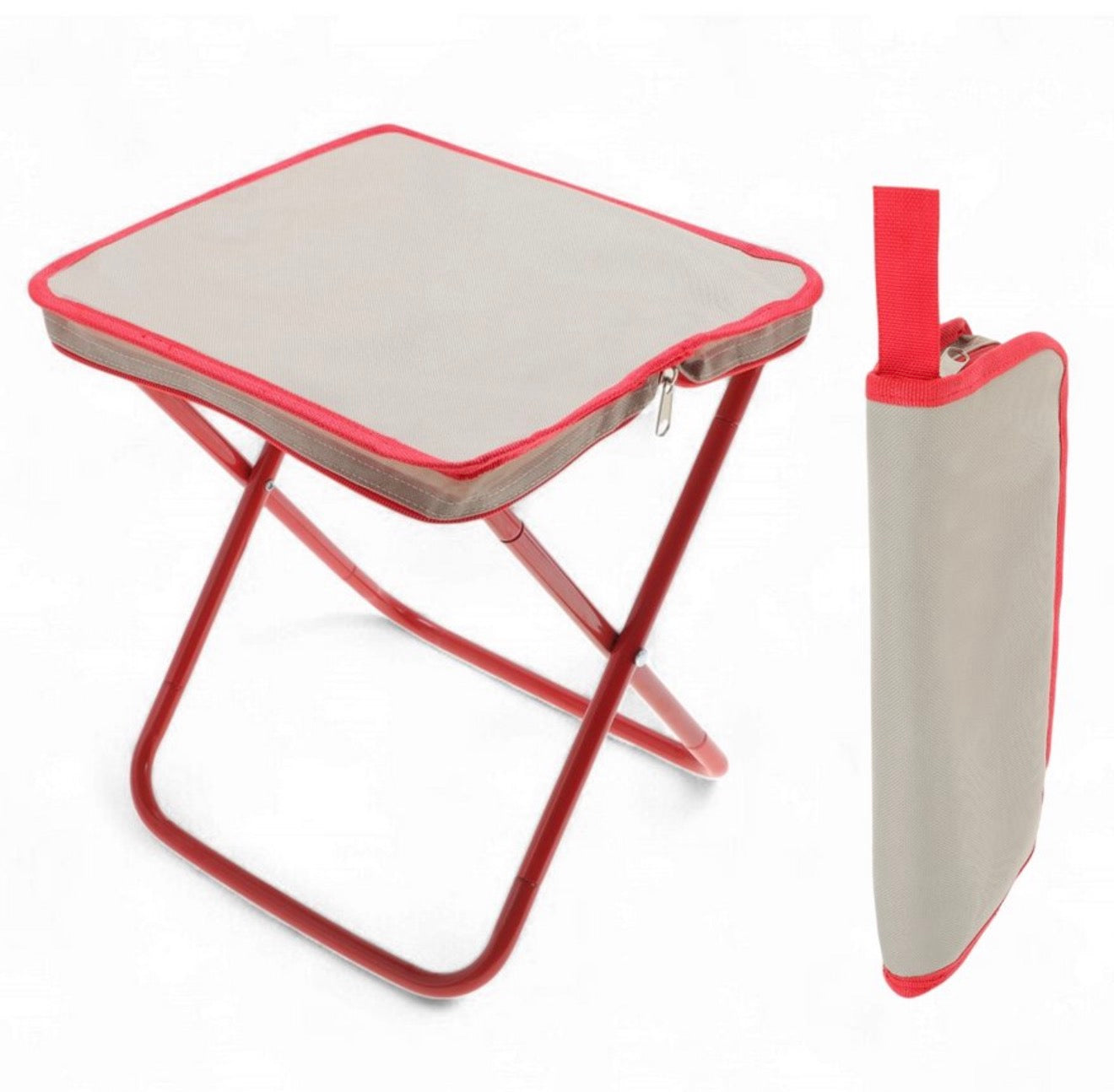 Unique Portable Stool Khaki Red - Silla portatil