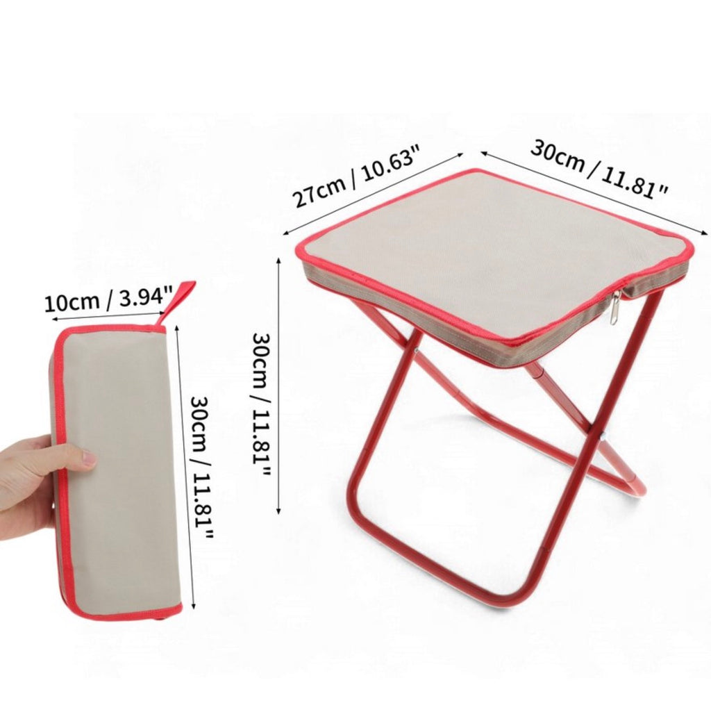 Unique Portable Stool Khaki Red - Silla portatil