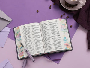 Biblia RVR60 035c PJR CP Flores Lila Tamaño Compacto