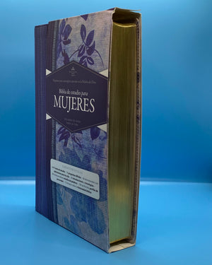 RVR 1960 Biblia de Estudio para Mujeres, azul floreado tela impresa